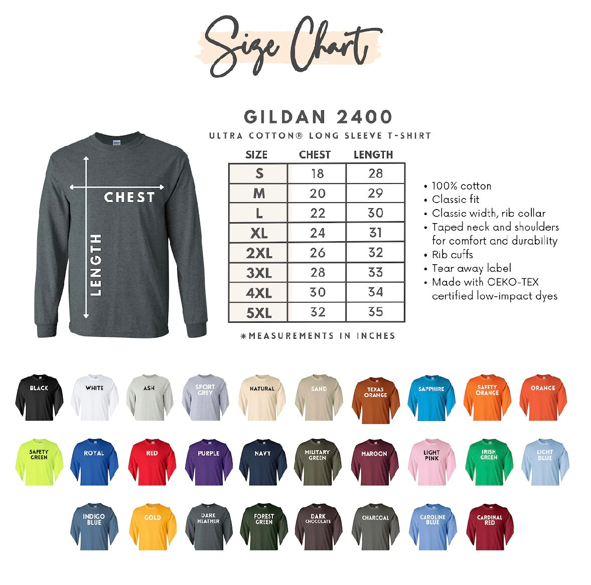 Gildan long sleeve monogram tee