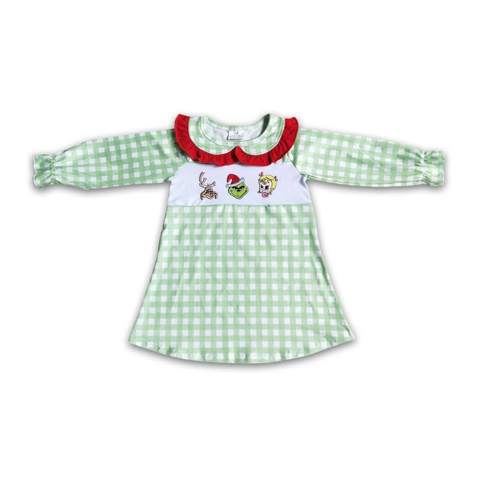 Green plaid Dress