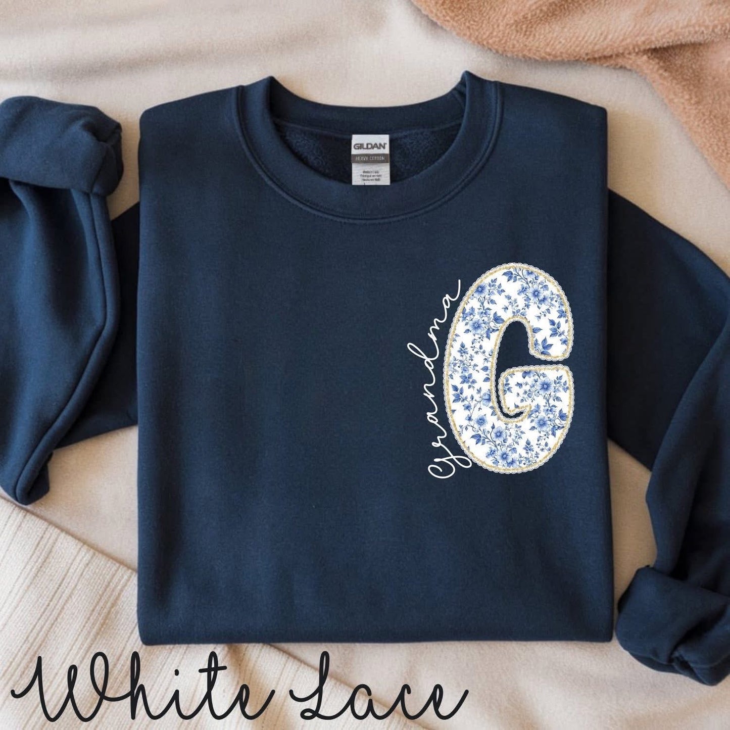 Chinoiserie Personalized Initial Pocket Crewneck