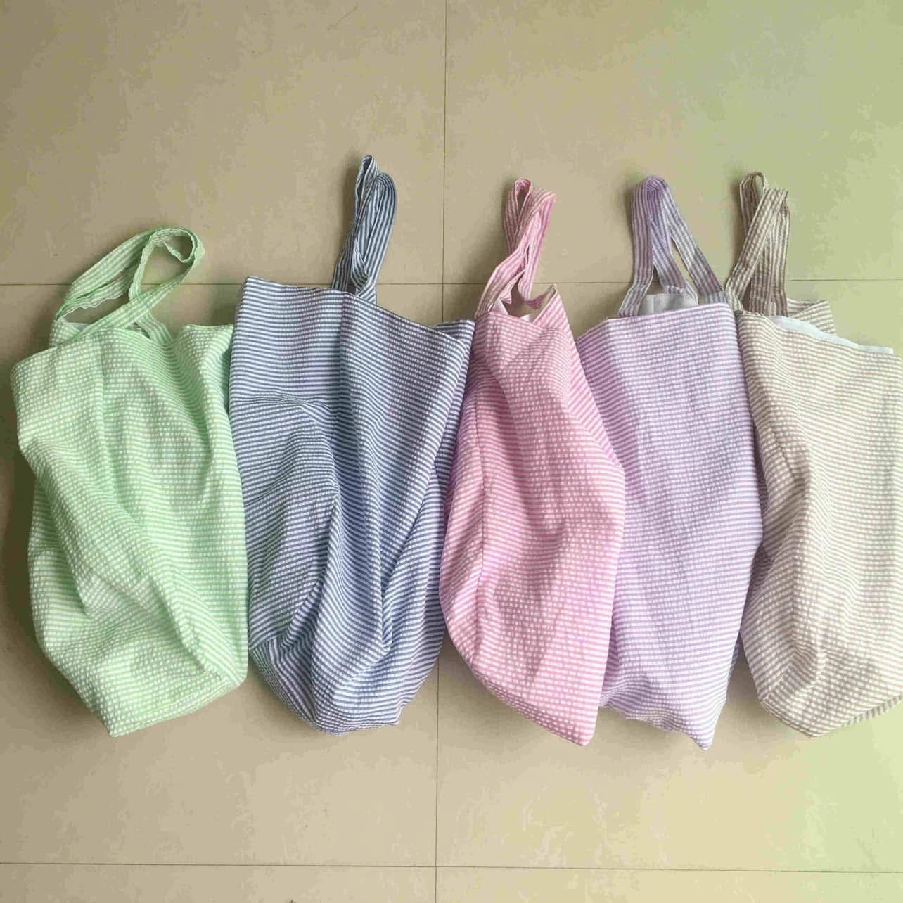 Seersucker Beach Bag