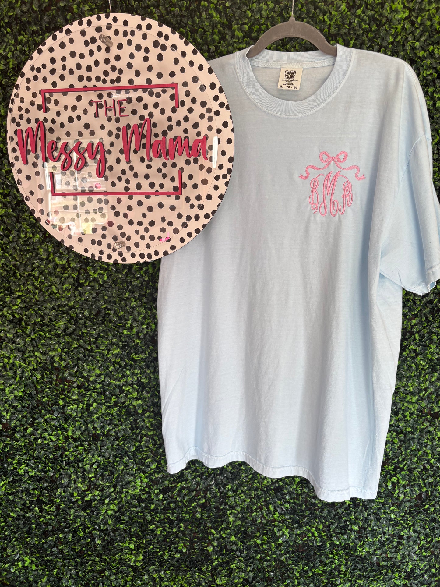 Bow Monogram shipped