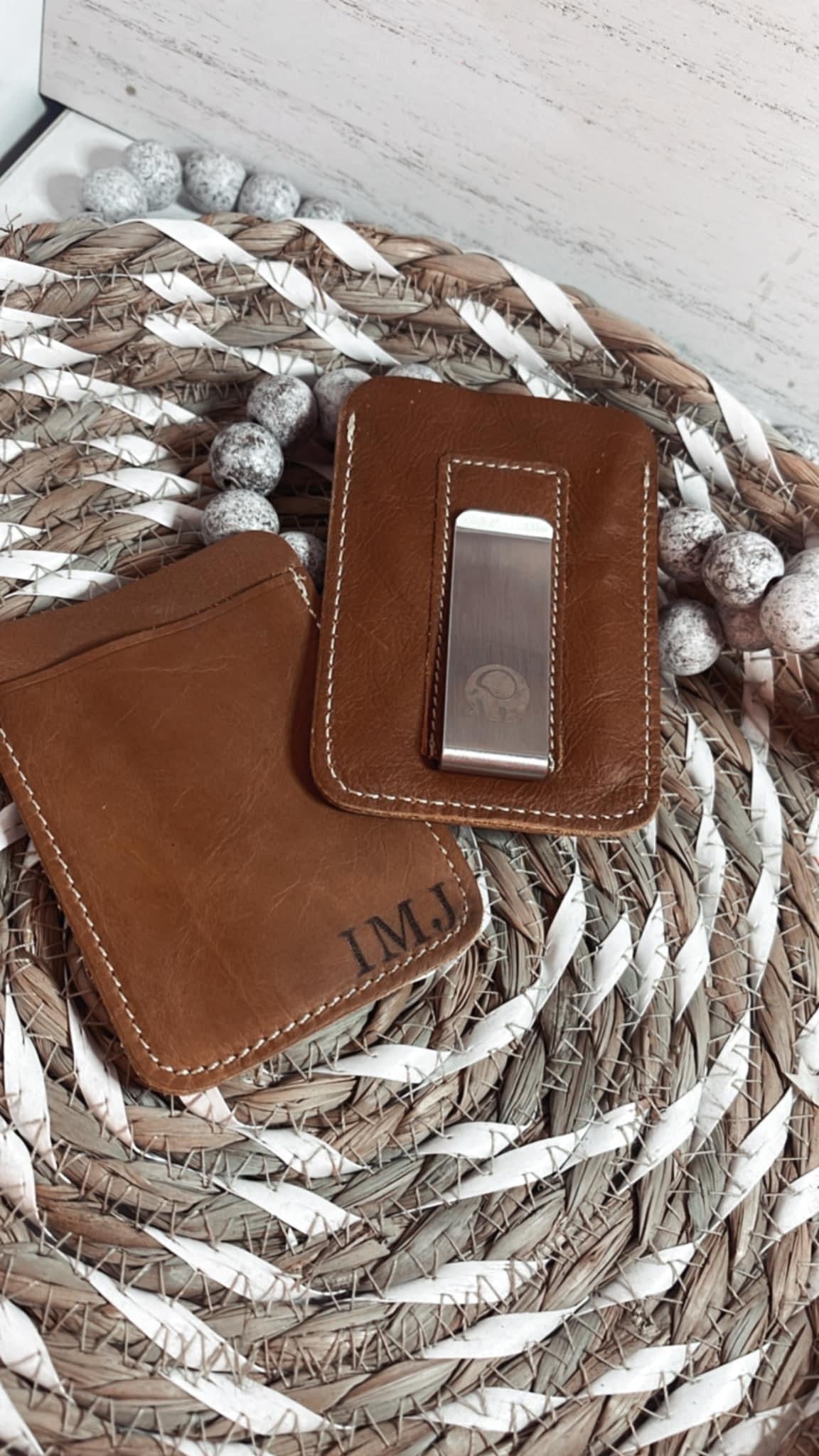 Cowhide money clip