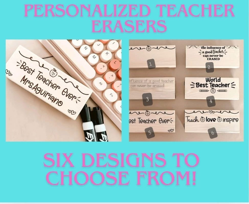 Personalized Teacher Erasers