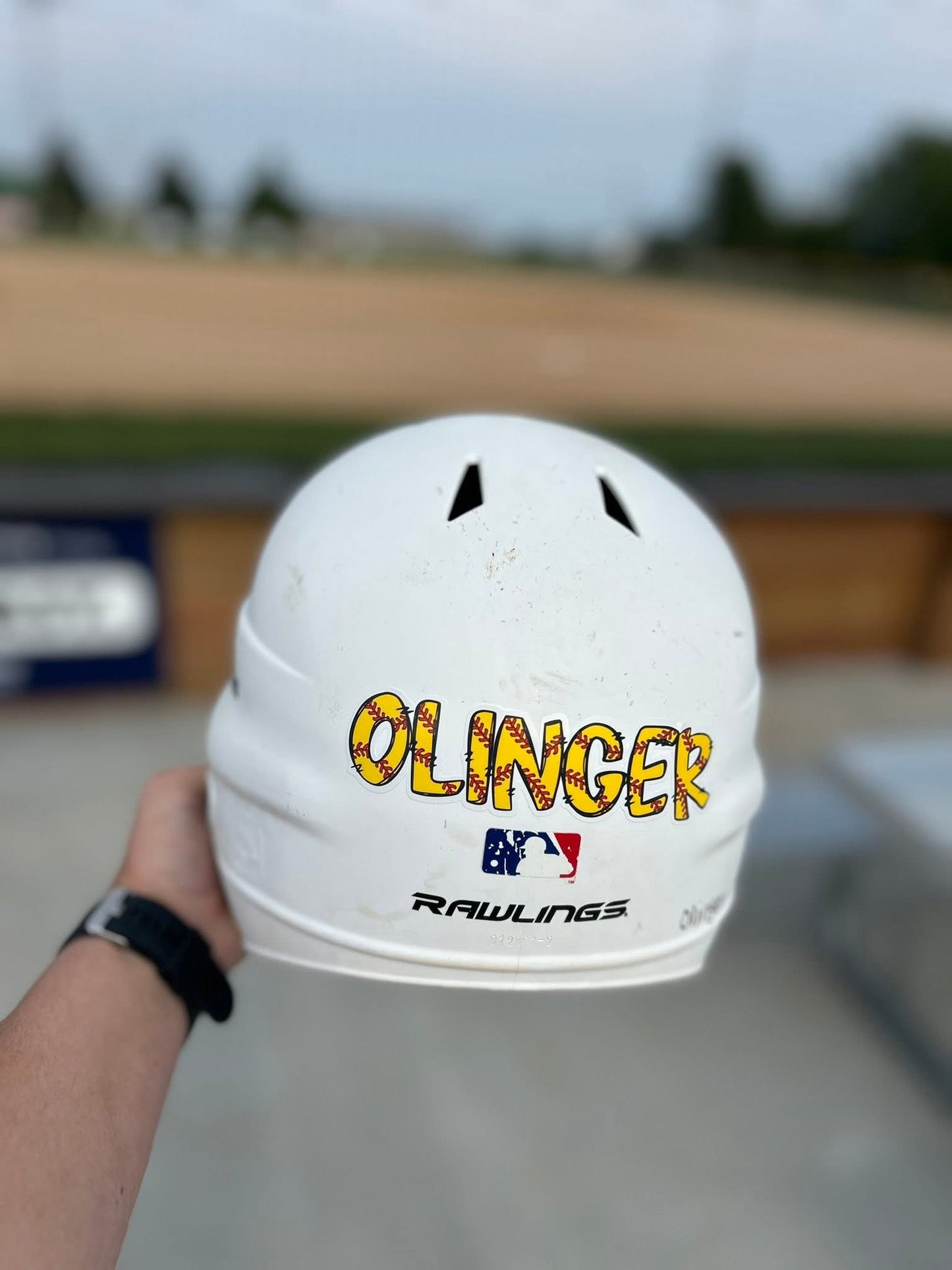 Helmet name decal