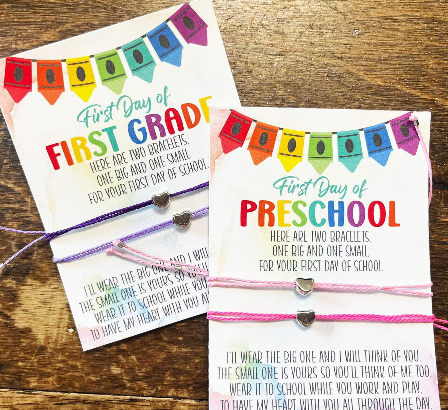 First day of school bracelet set
