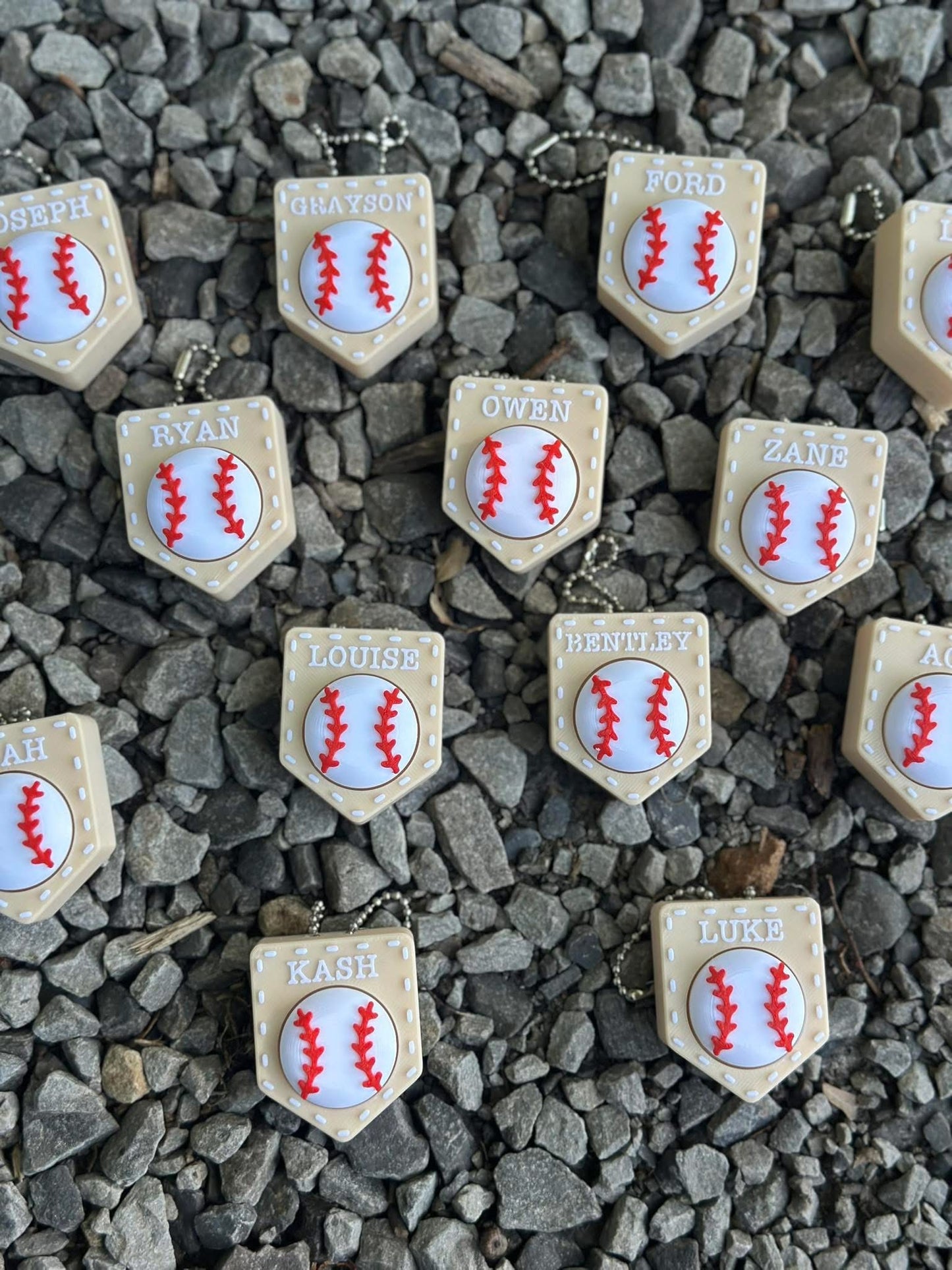 Custom home plate clicker key chains