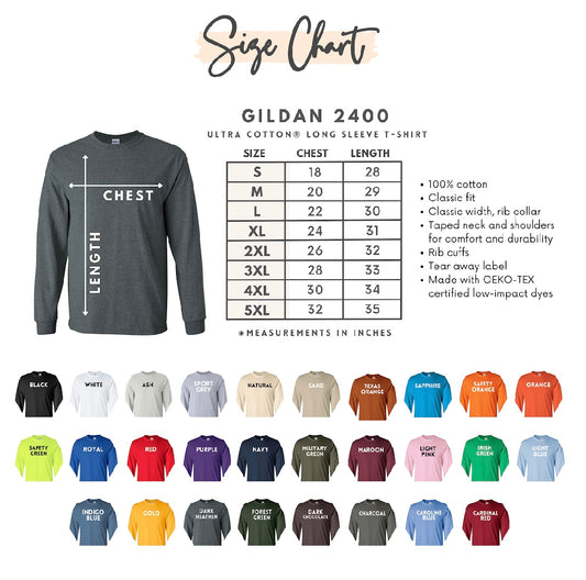 Gildan long sleeve monogram tee