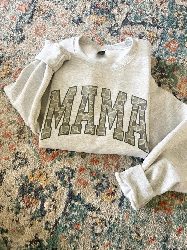 Mama duck camo crewneck