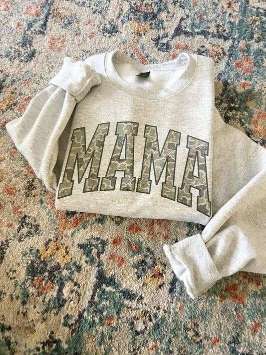 Mama duck camo crewneck
