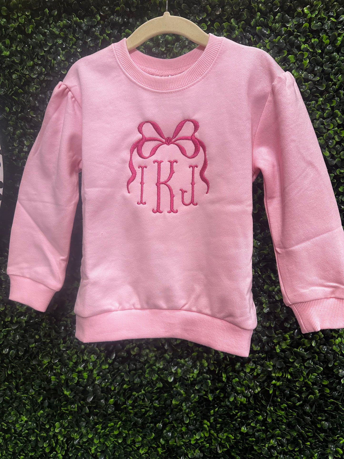 Monogram bow crewneck/dress