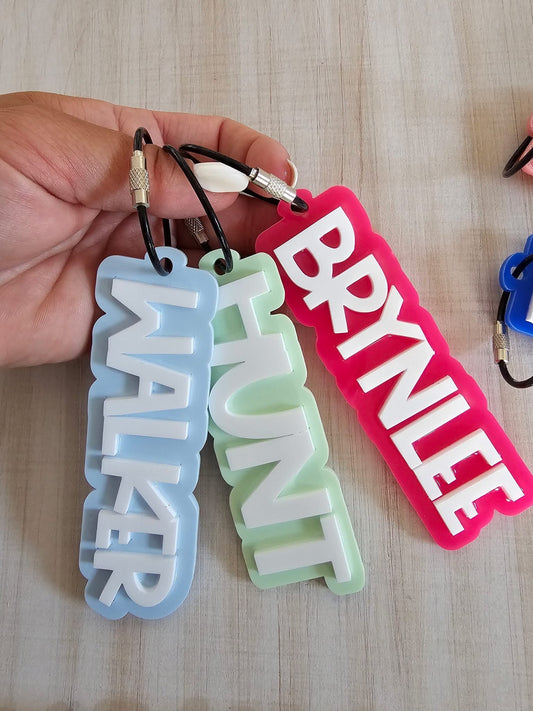 Acrylic name bag tag