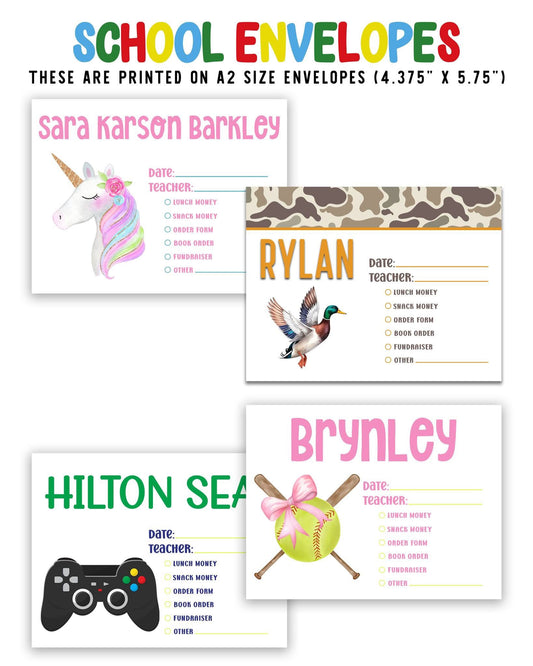 Back to School Envelopes