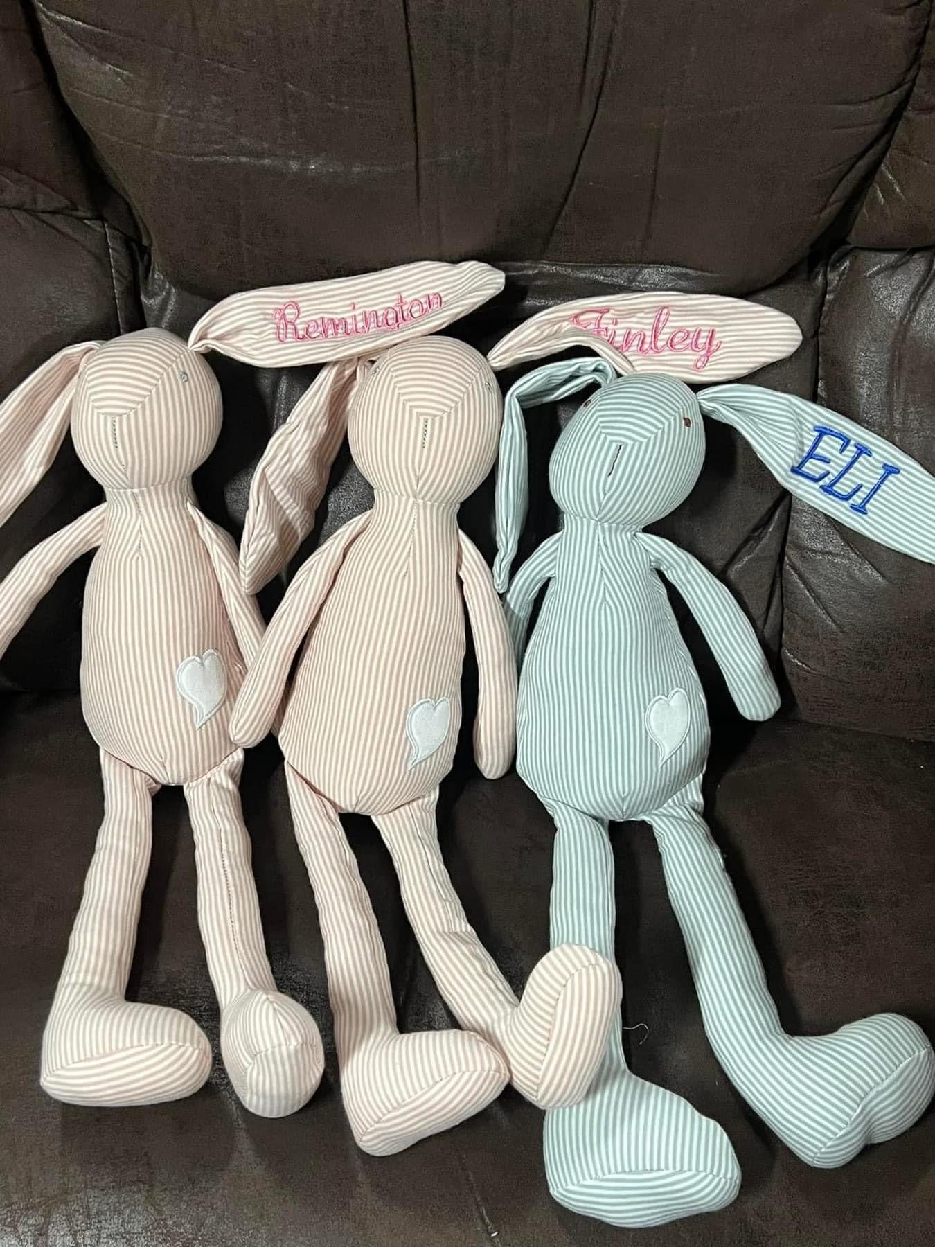 Striped Bunny with embroidery