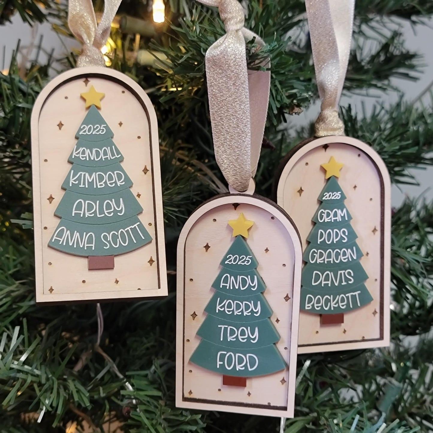 Stacked Name Tree Ornament