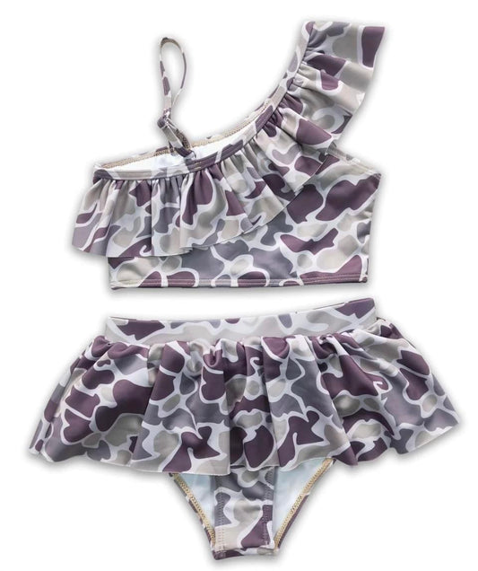 Camo two piece girls swim