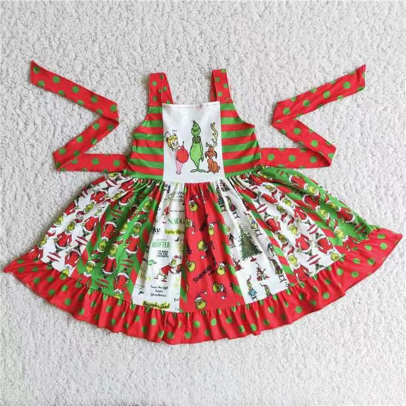 Green flutter dress