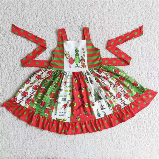 Green flutter dress