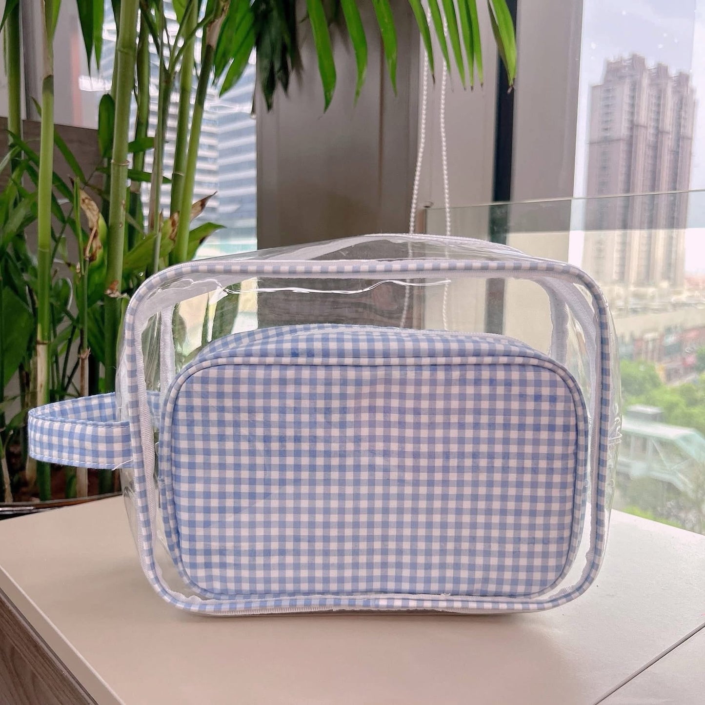 Two piece gingham bag set