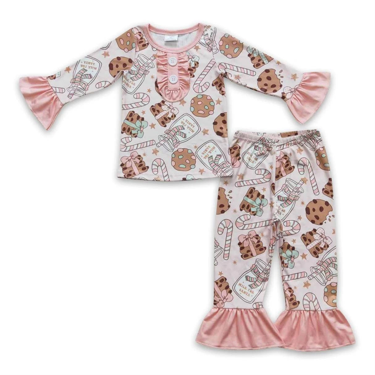 Milk and Cookies with ruffles pajamas