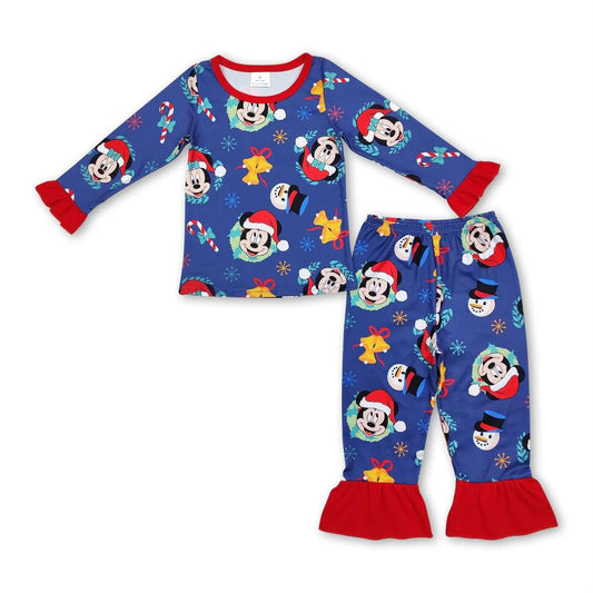 Mouse and friends blue with ruffles pajamas