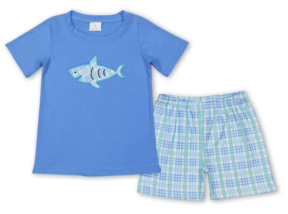 Plaid shark two piece
