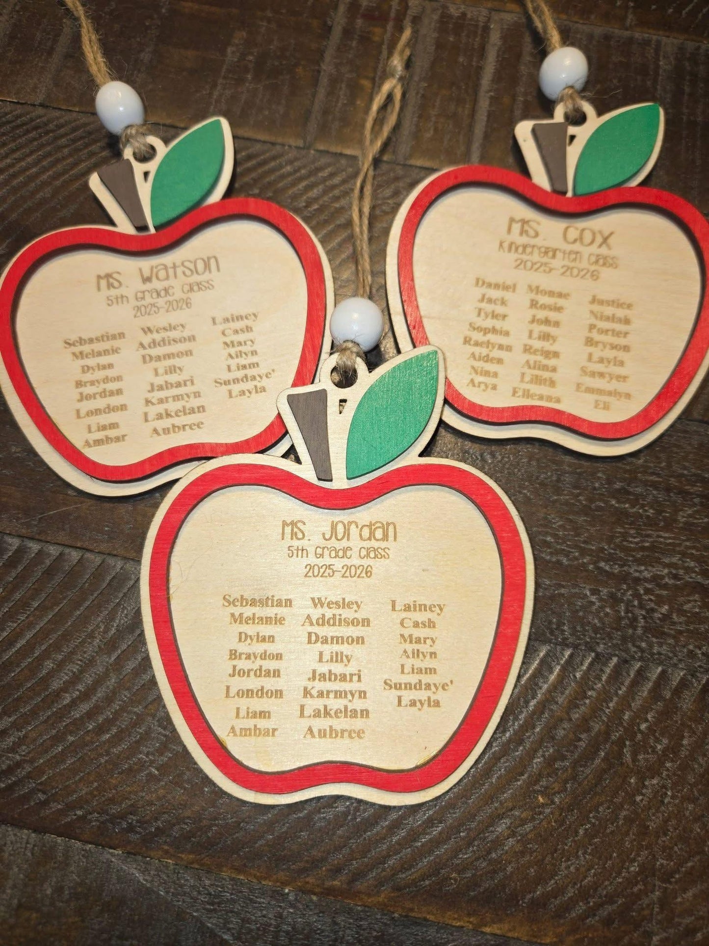 Personalized teacher Apple ornament