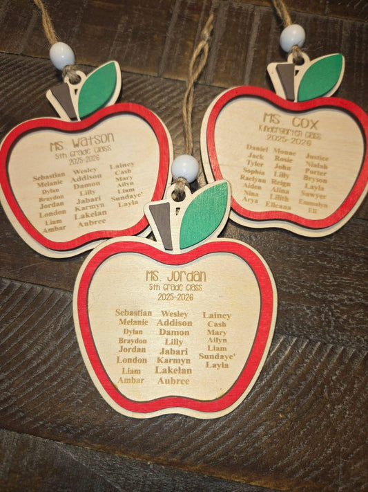 Personalized teacher Apple ornament