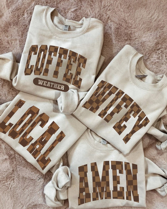 Brown checkered sweatshirt