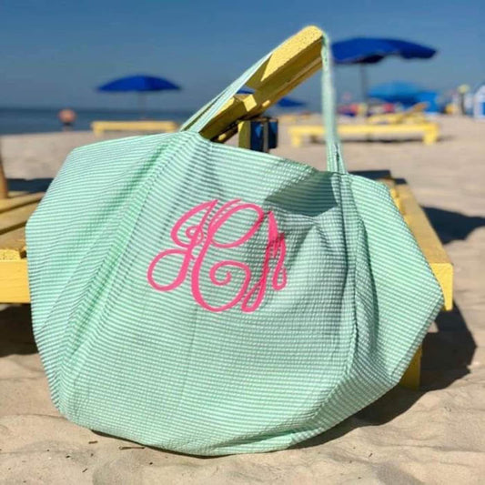 Seersucker Beach Bag