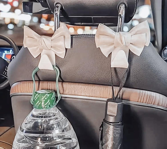 Bow car seat hooks