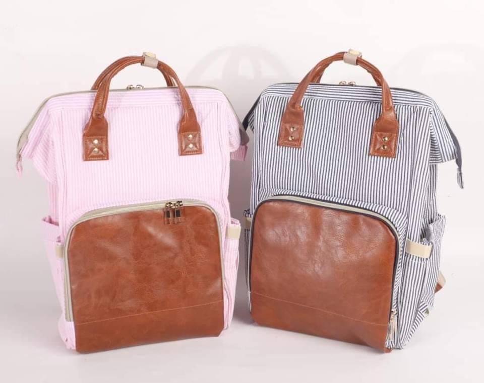 Seersucker diaper bag