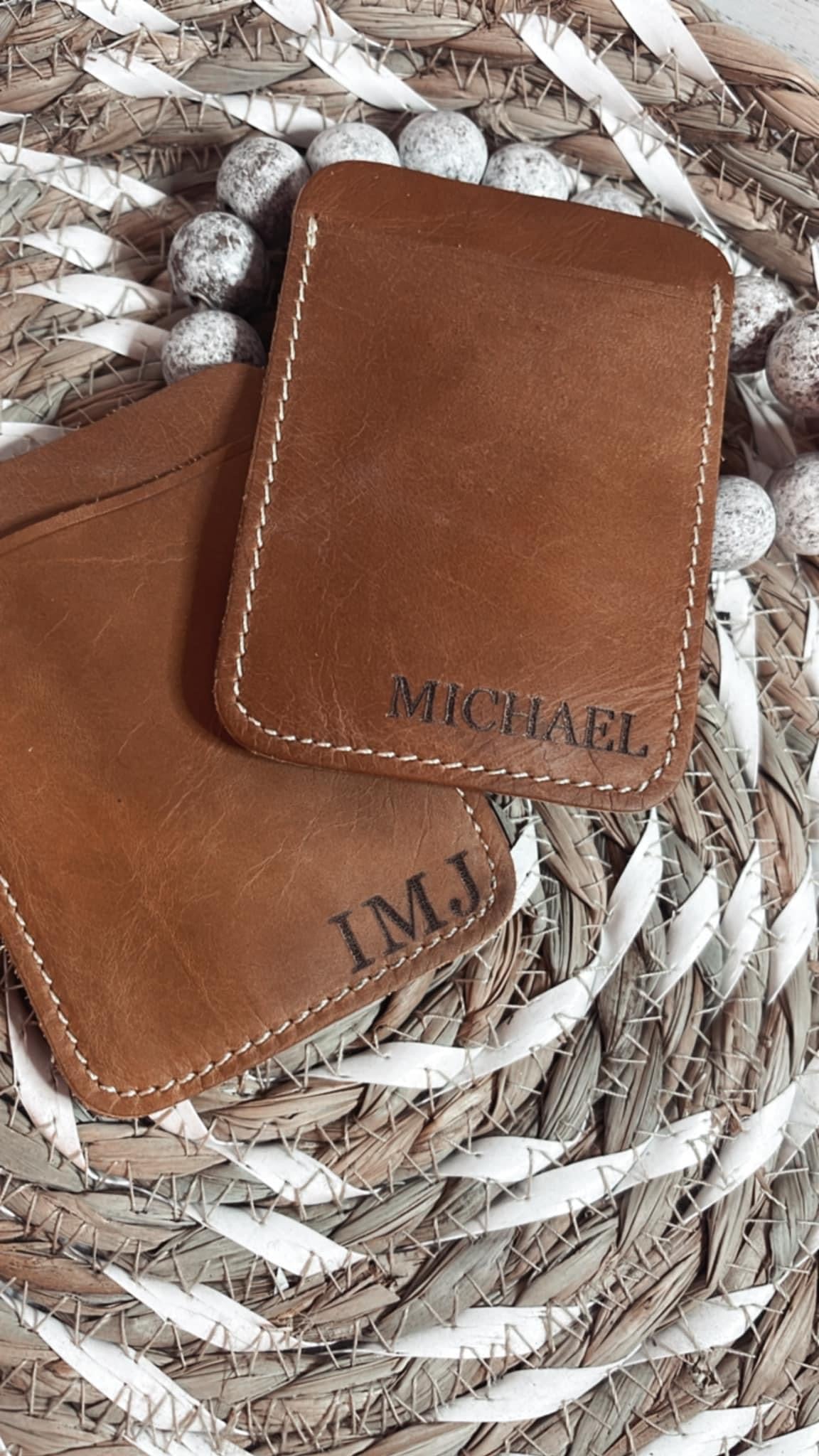 Cowhide money clip