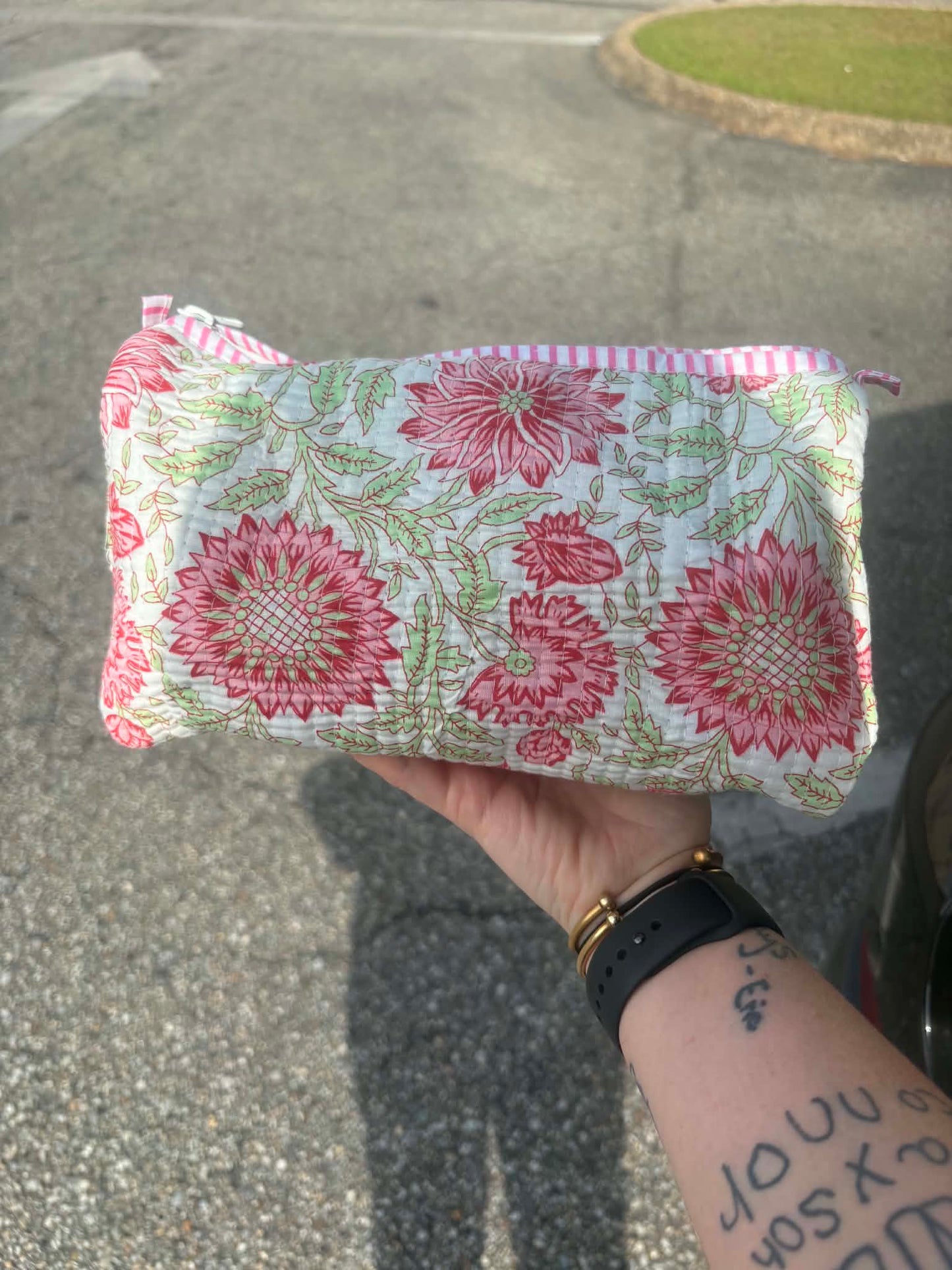 Quilted Appliqué toiletry bag