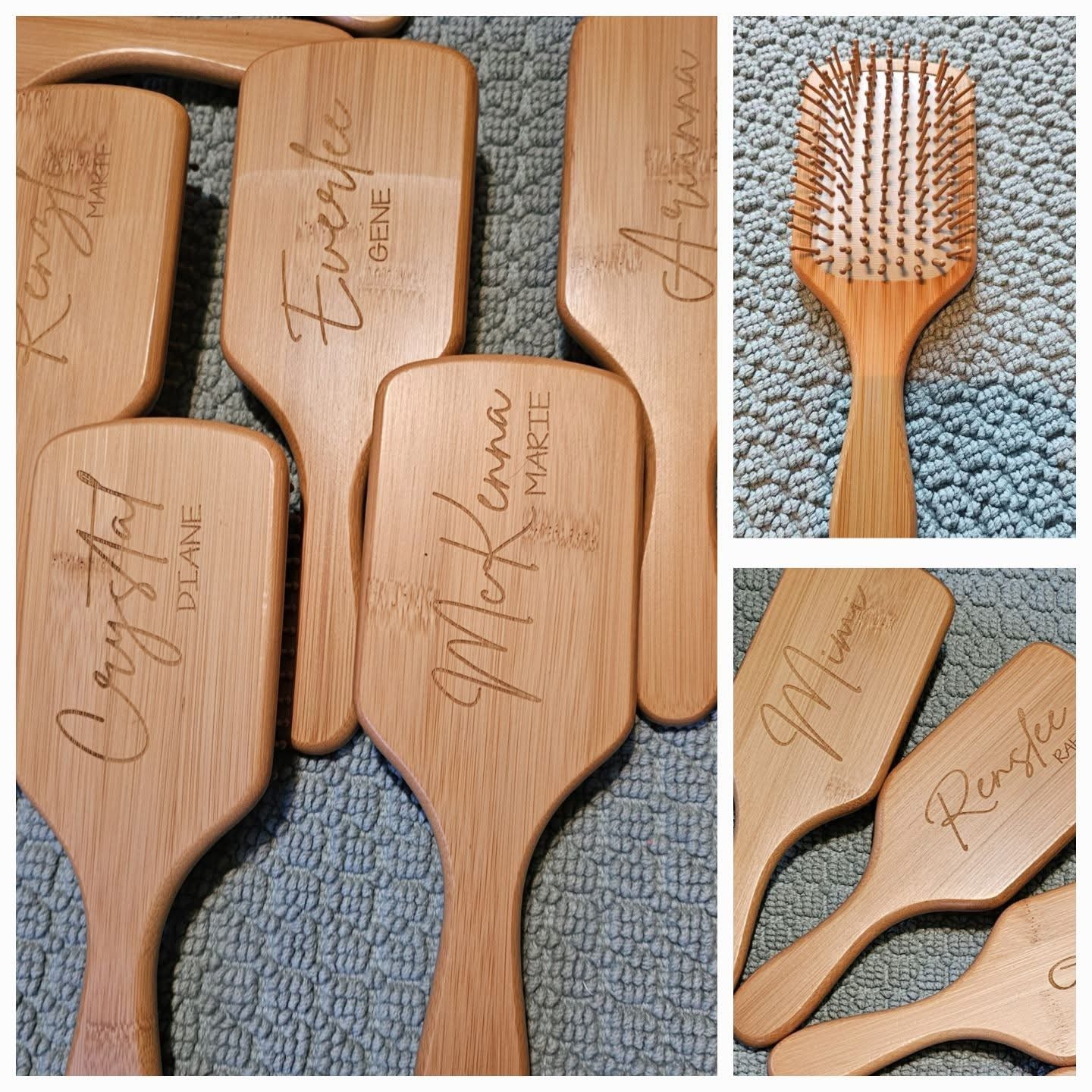 Engraved wooden brush