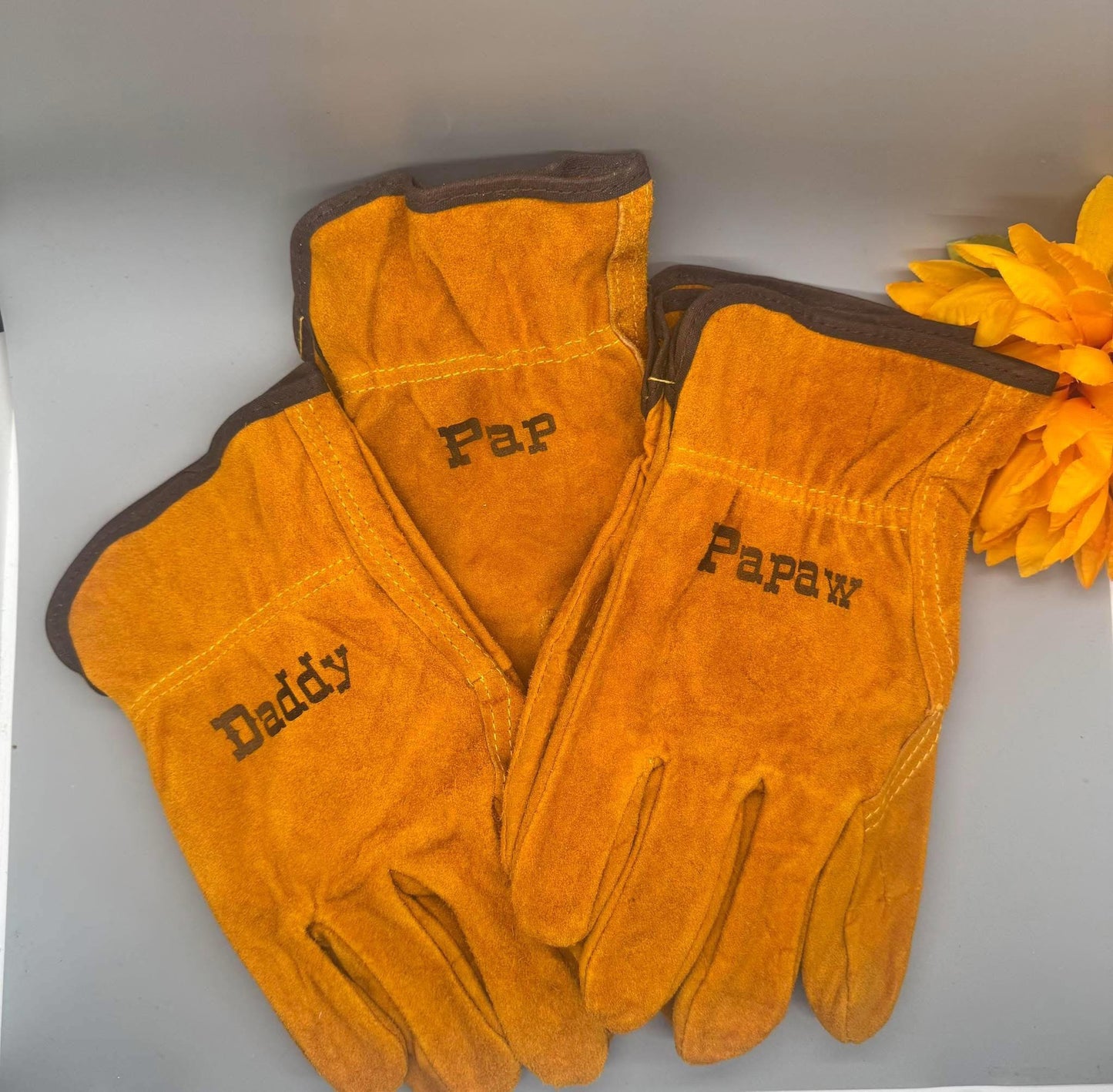 Leather work gloves
