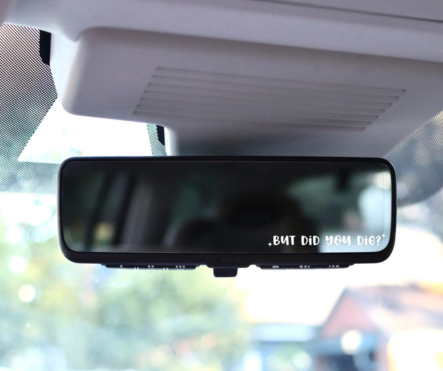 Rear view mirror decals