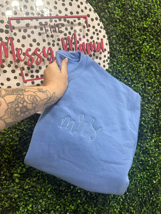 WS monogram crew