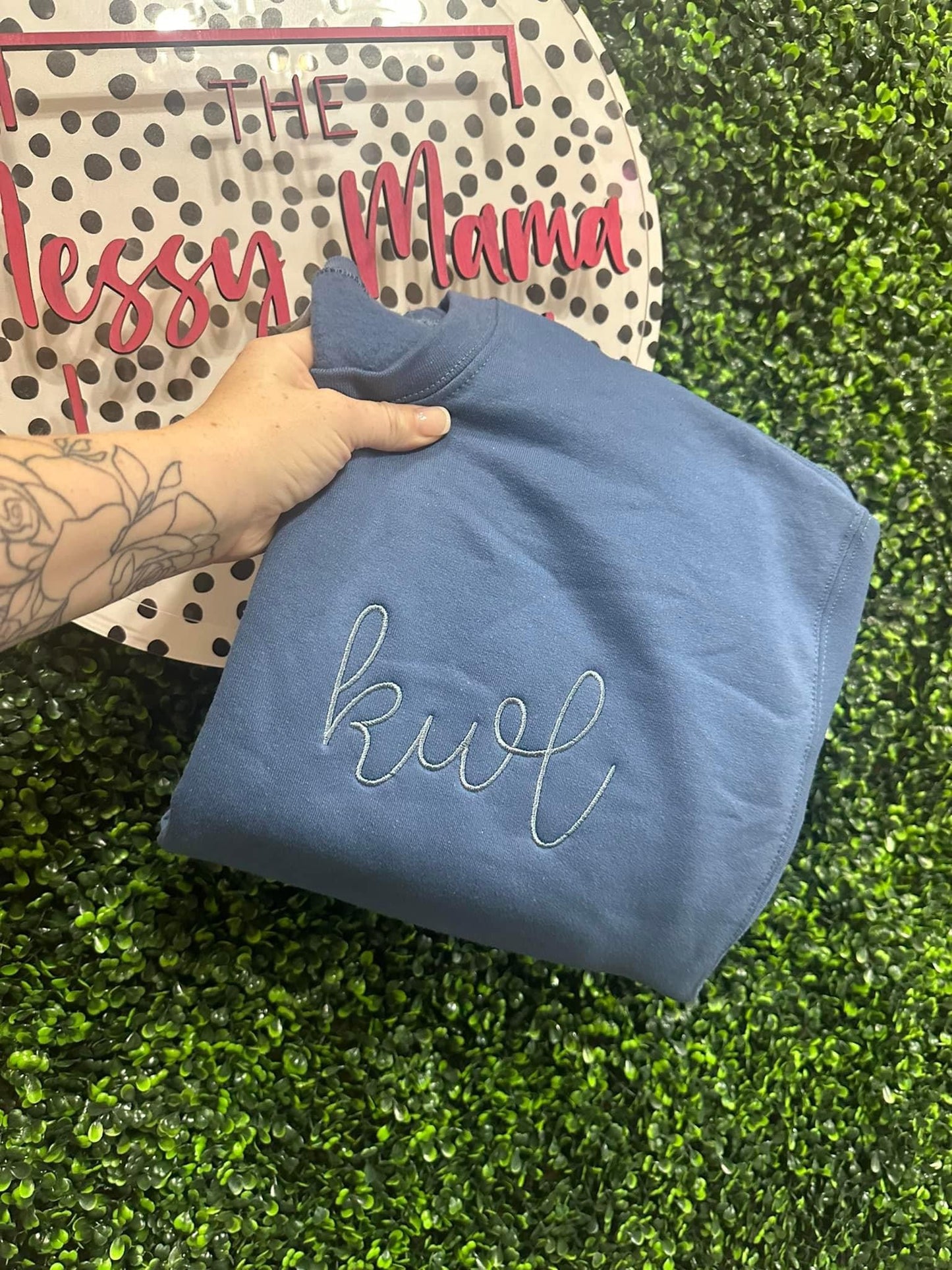 WS monogram crew