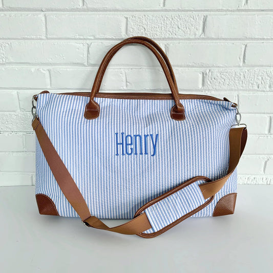 Seersucker Weekender Bag