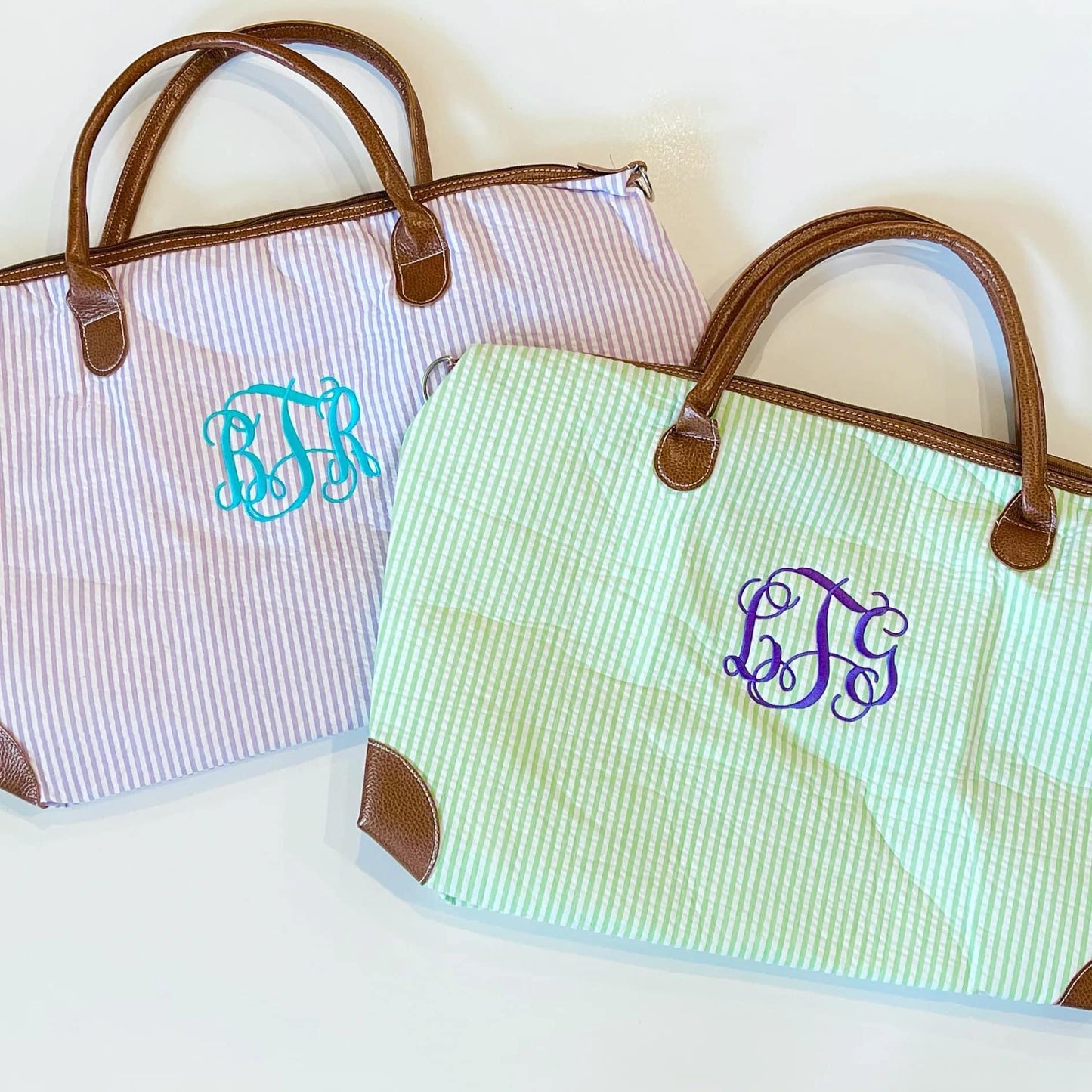 Seersucker Weekender Bag