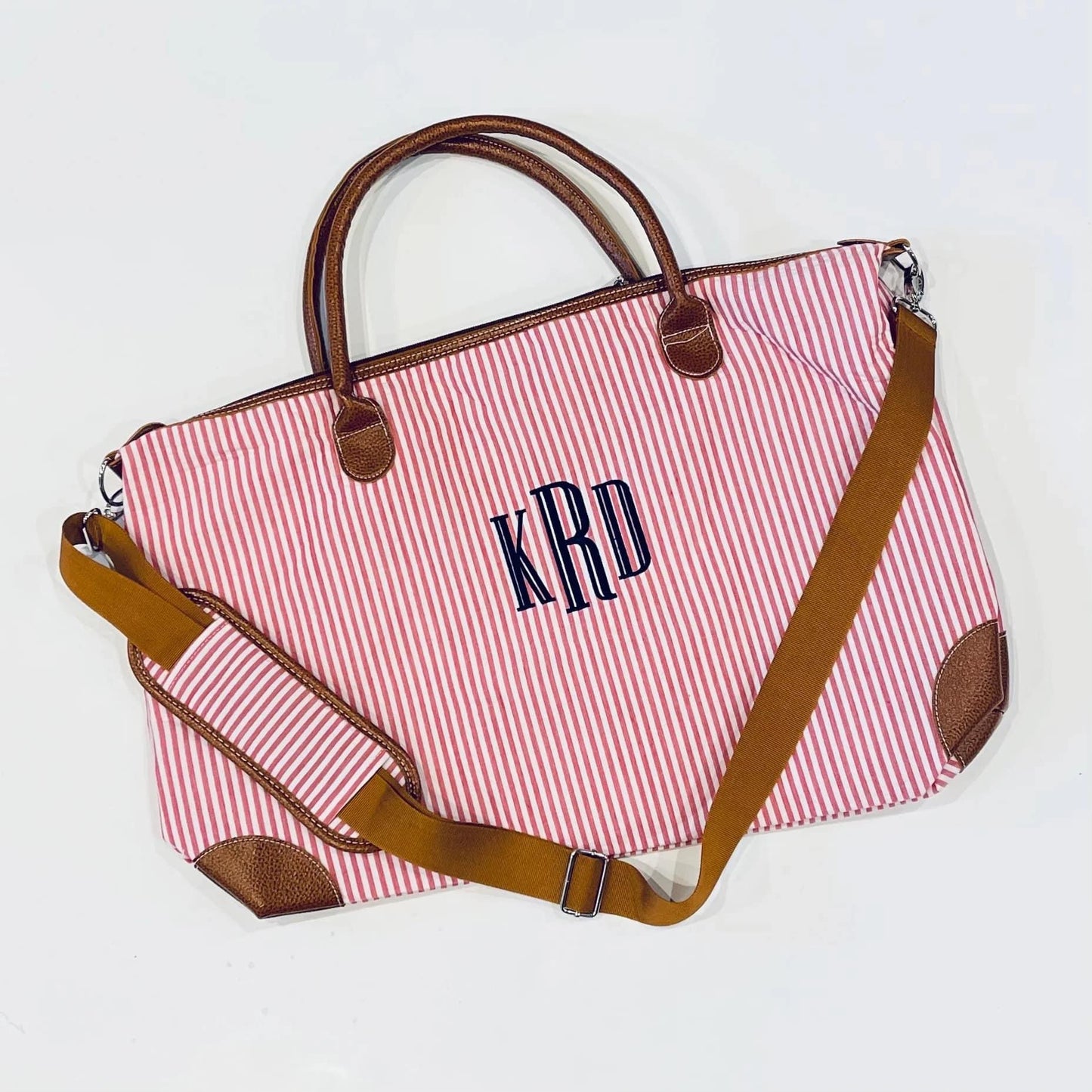 Seersucker Weekender Bag